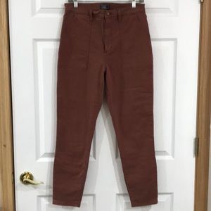 Abercrombie & Fitch Rust Colored Ultra High Rise Super Skinny Ankle